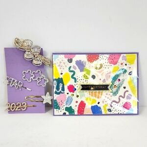 Birthday Card + Set of 5x (five) Decorative Hair Clip Burgoyne KJS Industries